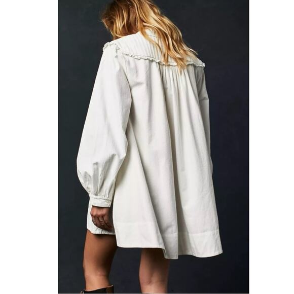 Free People Cherry Mini Dress in Optic White Large Western Bohemian - Picture 5 of 15